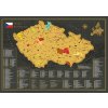 Stírací mapa České republiky (Provedení Ticiago dub, Varianta dřevěný rám)