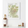 Whisky distilleries Scotland - stírací mapa (Provedení Ticiago šedý, Varianta dřevěný rám)