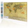 Stírací mapa světa Travel History Vintage (Provedení Ticiago dub, Varianta dřevěný rám)