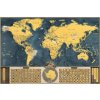 Stírací mapa světa DELUXE XL Coffee (Provedení Ticiago šedý, Varianta dřevěný rám)