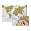 Stírací mapa světa Scratch the World (Provedení zlatý, Varianta hliníkový rám)