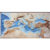 Státy středozemního moře - plastická mapa 124 x 64 cm (Provedení Pinhal světle hnědý, Varianta dřevěný rám)