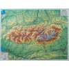 Tatry - nástěnná plastická mapa (Provedení Pinhal tmavý natur, Varianta dřevěný rám)