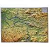 large relief map Saxon Switzerland without frame