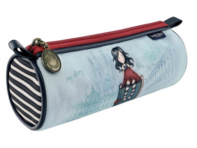 326GJ12 Gorjuss Cityscape Round Pencil Case MS 2 HR