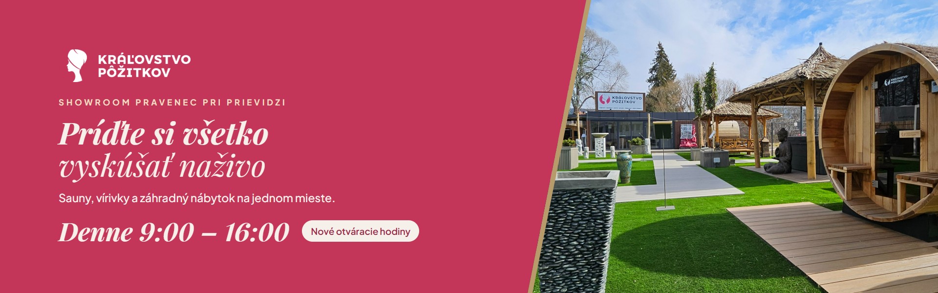 Showroom Pravenec – otvorené denne 9:00 – 16:00