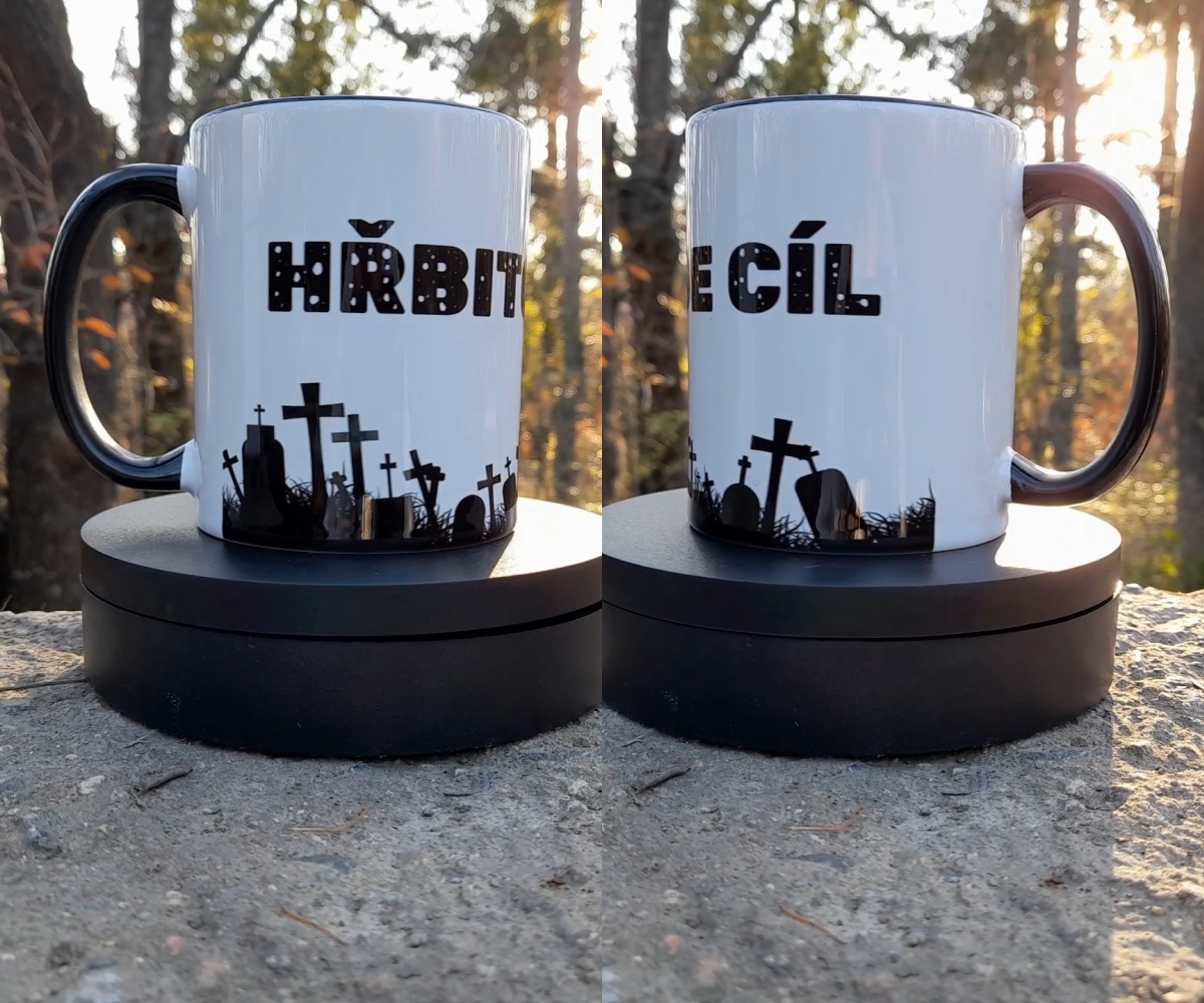 Keramický hrnek Hřbitov je cíl