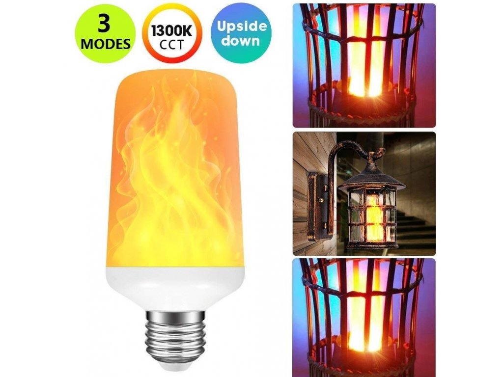 LED žiarovka plamene Creative Gravity Sensor LED Flame Lamp E27 E26 Fire Effect Flame Bulb 7W Flickering Emulation For Home Decor Christmas Light AC 85-265V Kreatívne gravitačné čidlo LED plameňová lampa, plameňová žiarovka s efektom ohňa,  blikajúca emulácia pre domáce dekoratívne vianočné svetlo 