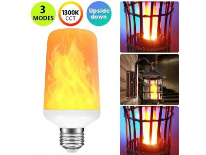 LED žiarovka plamene Creative Gravity Sensor LED Flame Lamp E27 E26 Fire Effect Flame Bulb 7W Flickering Emulation For Home Decor Christmas Light AC 85-265V Kreatívne gravitačné čidlo LED plameňová lampa, plameňová žiarovka s efektom ohňa,  blikajúca emulácia pre domáce dekoratívne vianočné svetlo 