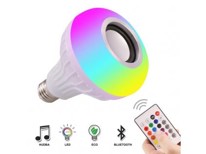 Bluetooth žiarovka s reproduktorom E27 E27 Smart LED Light RGB Wireless Bluetooth Speakers Bulb Lamp Music Playing Dimmable 12W Music Player Audio with 24 Keys Remote Control E27 Inteligentné svetlo bezdrôtové reproduktory Bluetooth Žiarovka Lampa Hudba Prehrávanie Stmievateľný 12W hudobný prehrávač Zvuk s 24 klávesmi Diaľkové ovládanie