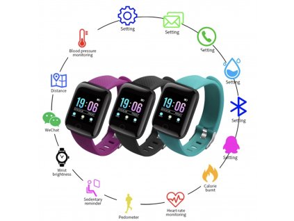 NEOGO SmartWatch ID116 PLUS, smart hodinky Fitness Tracker ID116 PLUS Smart Bracelet with Heart Rate Smart Watchband Blood Pressure Wristband PK ID115 PLUS 116 PLUS F0 for Fitbit Inteligentný náramok Fitness Tracker ID116 PLUS s inteligentným náramkom na sledovanie srdcového rytmu Náramok na krvný tlak PK ID115 PLUS 116 PLUS F0 pre