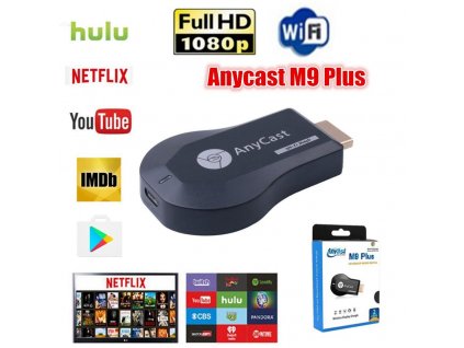 TV smartadapter Anycast M9 Wireless Wifi Display Dongle Receiver RK3036 Dual Core 1080P HD TV Stick Work With Google Home and Chrome Youtube Netflix bezdrôtový WiFi displejový Dongle prijímač TV Stick pracujte 