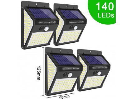 LED solárne vonkajšie osvetlenie s pohybovým senzorom 140 LEDs Solar Light 3 Modes Waterproof IP65 LED Solar Lamp PIR Motion Sensor LED Garden Light Outdoor Pathway Wall Light solárne svetlo 3 režimy Vodotesné IP65 LED solárne svetlo PIR snímač pohybu LED záhradné svetlo Vonkajšie nástenné svetlo