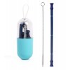 Opakovane použiteľná skladacia silikónová slamka na pitie Collapsible Silicone Straw Reusable Folding Drinking Straw with Carrying Case and Cleaning Brush for Travel, Home, Office Drinks