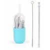 Opakovane použiteľná skladacia silikónová slamka na pitie Collapsible Silicone Straw Reusable Folding Drinking Straw with Carrying Case and Cleaning Brush for Travel, Home, Office Drinks