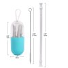 Opakovane použiteľná skladacia silikónová slamka na pitie Collapsible Silicone Straw Reusable Folding Drinking Straw with Carrying Case and Cleaning Brush for Travel, Home, Office Drinks