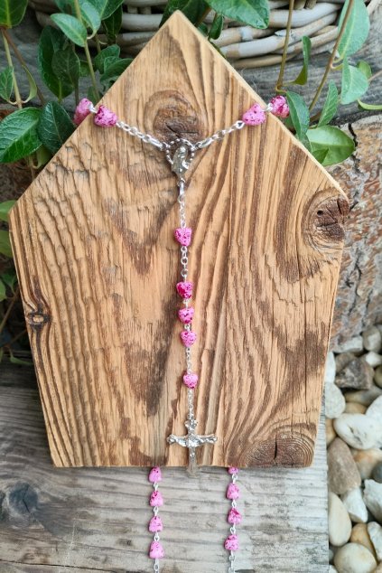 Růženec na stříbře s říčními kameny