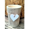 Keramický svícen se srdíčkem - ruční výroba