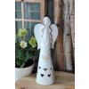 Keramický dekorační bílý anděl 30cm - ruční výroba