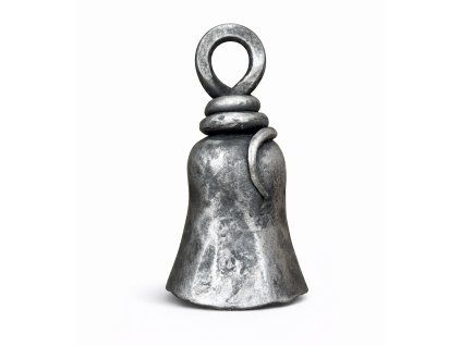Zvonek kovaný, stříbrný