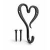 Srdce háček černý směr vpravo 2 vruty do zdi