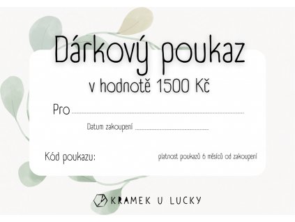 Dárkový poukaz - 1500 Kč
