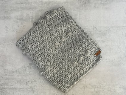 Háčkovaná dětská zimní deka Merino - šedá