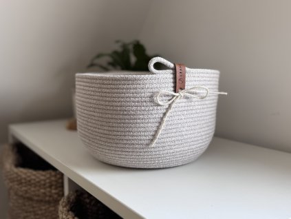 Nuvé Lumo - Ø 20cm, šití košík - lněná barva