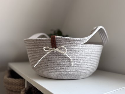 Nuvé Lumo - Ø 22cm, šití košík - lněná barva