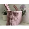SADA háčkovaný košík s plochým dnem vel M a obdélníkový košík - růžová