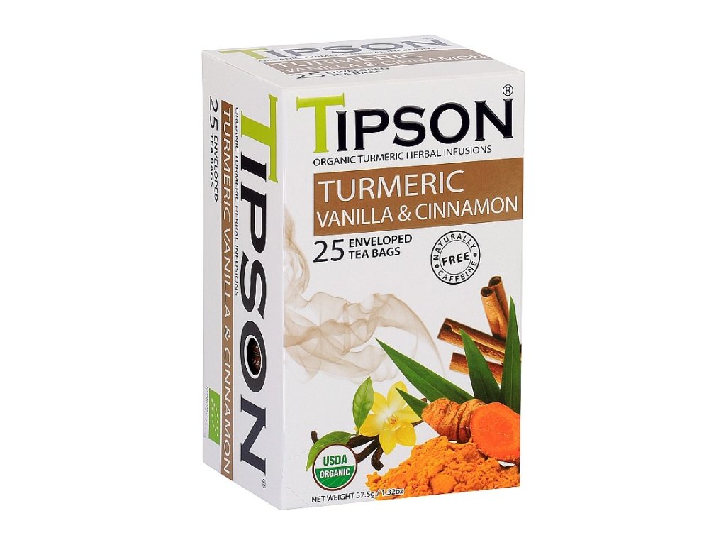 TURMERIC - VANILLA AND CINNAMON - KURKUMA - VANILKA a SKOŘICE BIO 25 x 1,5 g TIPSON