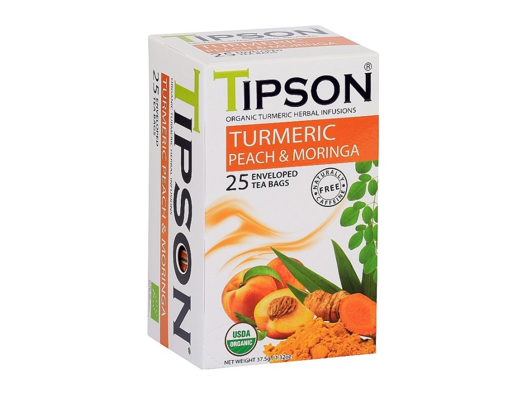 TURMERIC - PEACH AND MORINGA - KURKUMA - BROSKEV a MORINGA BIO 25 x 1,5 g TIPSON