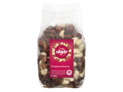 6 x Davert Bio Studentská oříšková směs, 500g