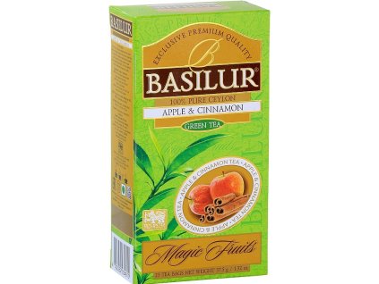 MAGIC APPLE & CINNAMON - JABLKO A SKOŘICE zelený čaj porcovaný - nepřebal 25 x 1,5 g BASILUR
