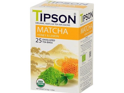 MATCHA Honey & Lemon - BIO MATCHA - MAČA MED A CITRÓN bylinný čaj porcovaný 25x1,5 g TIPSON