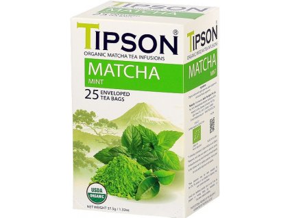 MATCHA MINT - BIO MATCHA - MAČA MÁTA bylinný čaj porcovaný 25x1,5 g TIPSON