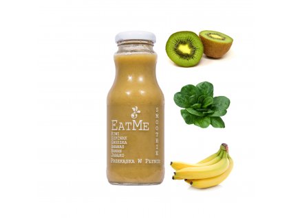 SMOOTHIE Green ovocná pěna - pyré KIWI-ŠPENÁT-HRUŠKA-ANANAS-BABÁN-JABLKO 250 ml EATME