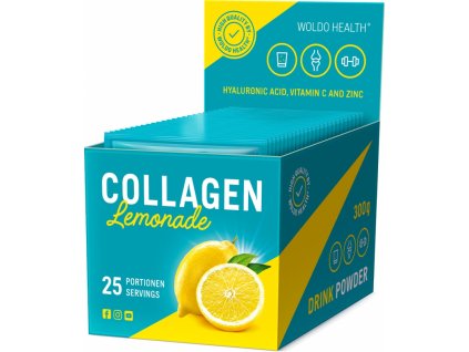 COLLAGEN LEMONADE - MOŘSKÝ A HOVĚZÍ KOLAGEN - Citronáda 25 x 12 g WOLDOHEALTH