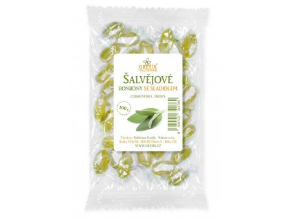 ŠALVĚJOVÉ BONBÓNY se sladidlem 100 g GŘEŠÍK