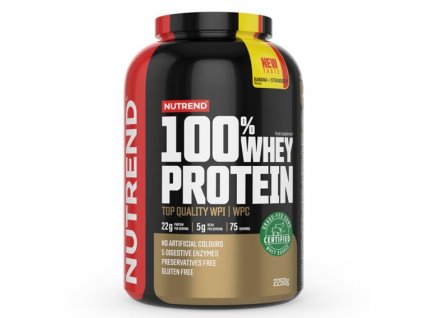 100% WHEY PROTEIN - banán a jahoda 2,25 kg NUTREND