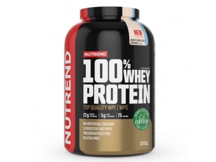 100% WHEY PROTEIN - bílá čokoláda a kokos 2,25kg NUTREND