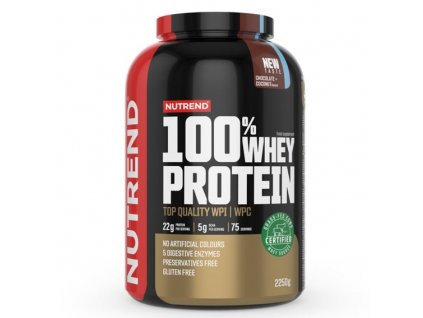 100% WHEY PROTEIN - čokoláda a kokos 2,25kg NUTREND