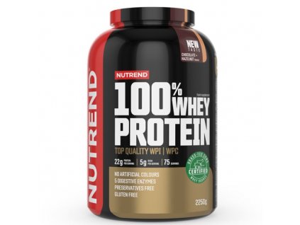100% WHEY PROTEIN - čokoláda a lískový ořech 2,25kg NUTREND