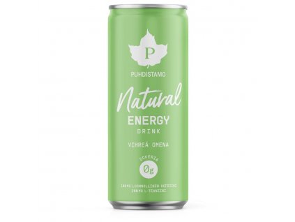 Natural Energy Drink 330ml green apple (Energetický nápoj - zelené jablko)