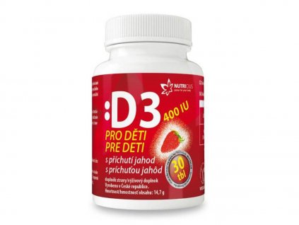 nutricius vitamin d3 400 iu pro deti s prichuti jahod 30 tablet
