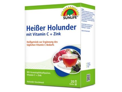 Horký černý bez s vitamínem C + zinek 20 sáčků SUNLIFE