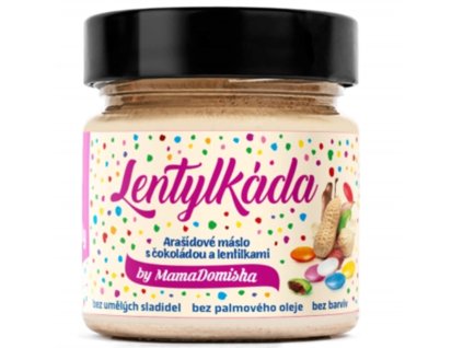 LENTYLKÁDA - arašídový krém s mléčnou čokoládou a lentilkami by @mamadomisha 250 g GRIZLY