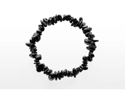 Naramky sekane Turmalin cerny