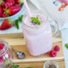 chia shake diet shake strawberry raspberry glass