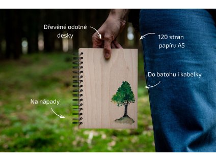 Kroužkový blok Listnáč A5